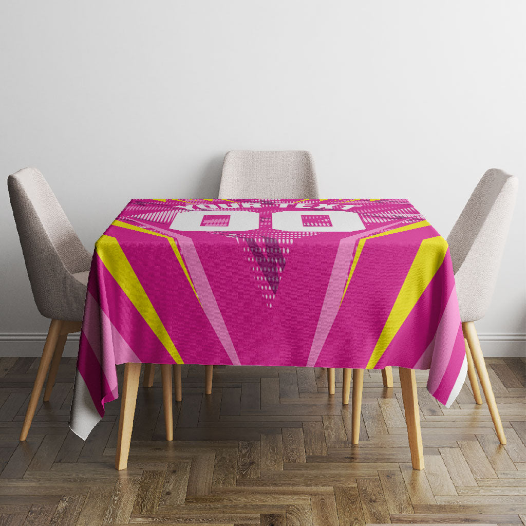 Personalized Barbados Tridents Tablecloth Cricket Mascot Dynamic Anime Art