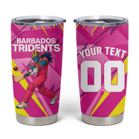 Personalized Barbados Tridents Tumbler Cup Cricket Mascot Dynamic Anime Art