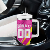 Personalized Barbados Tridents Tumbler With Handle Cricket Mascot Dynamic Anime Art