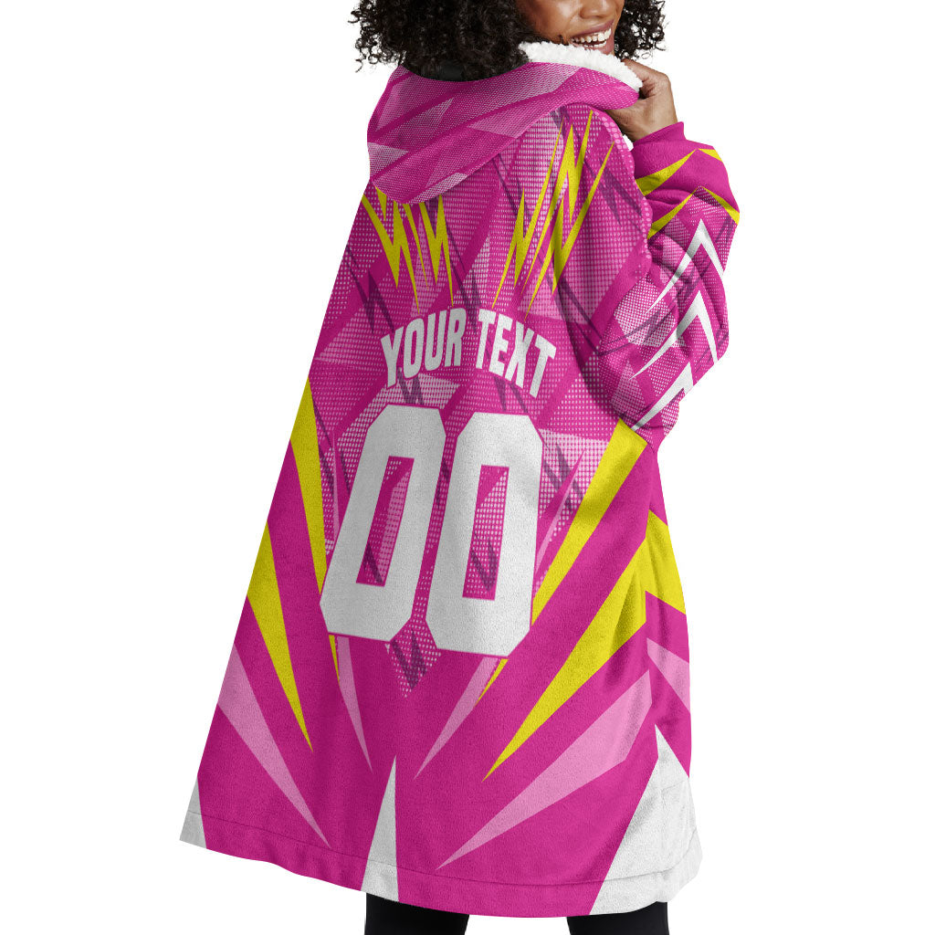 Personalized Barbados Tridents Wearable Blanket Hoodie Cricket Mascot Dynamic Anime Art