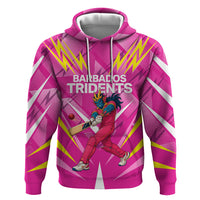 Personalized Barbados Tridents Zip Hoodie Cricket Mascot Dynamic Anime Art