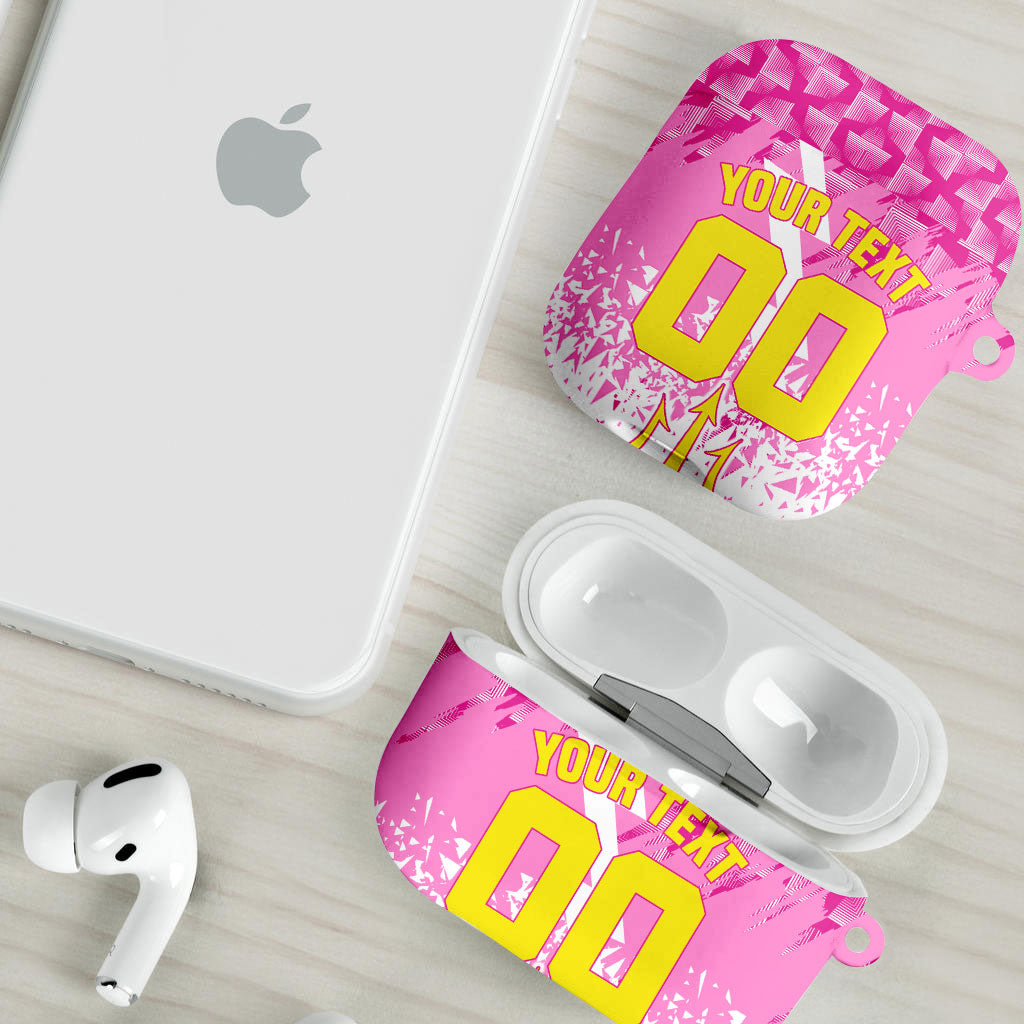 Personalized Barbados Tridents Cricket AirPods Case Trident Graphic Splash Pattern Caribbean Sport