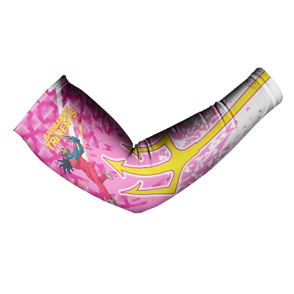 Personalized Barbados Tridents Cricket Arm Sleeves Trident Graphic Splash Pattern Caribbean Sport