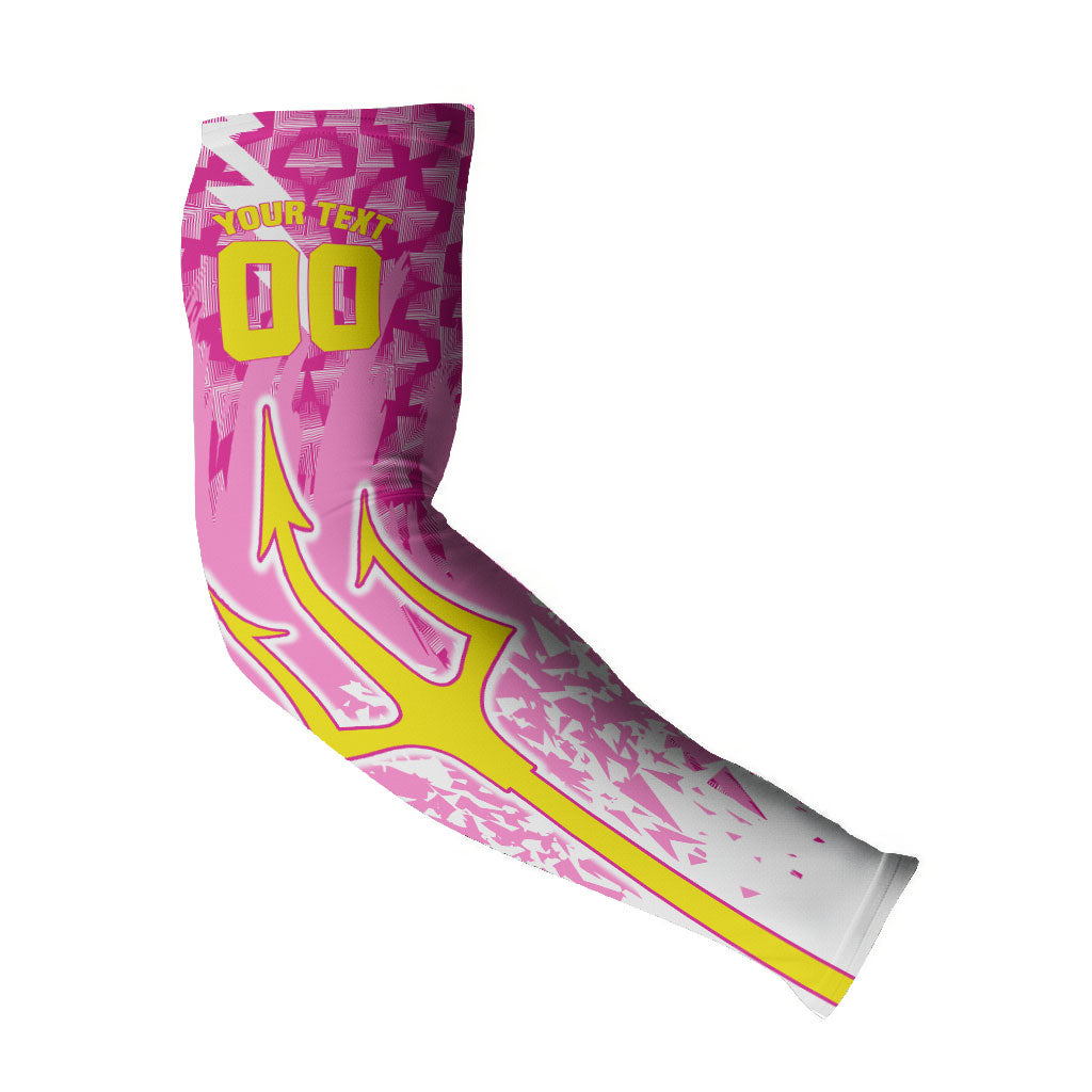 Personalized Barbados Tridents Cricket Arm Sleeves Trident Graphic Splash Pattern Caribbean Sport