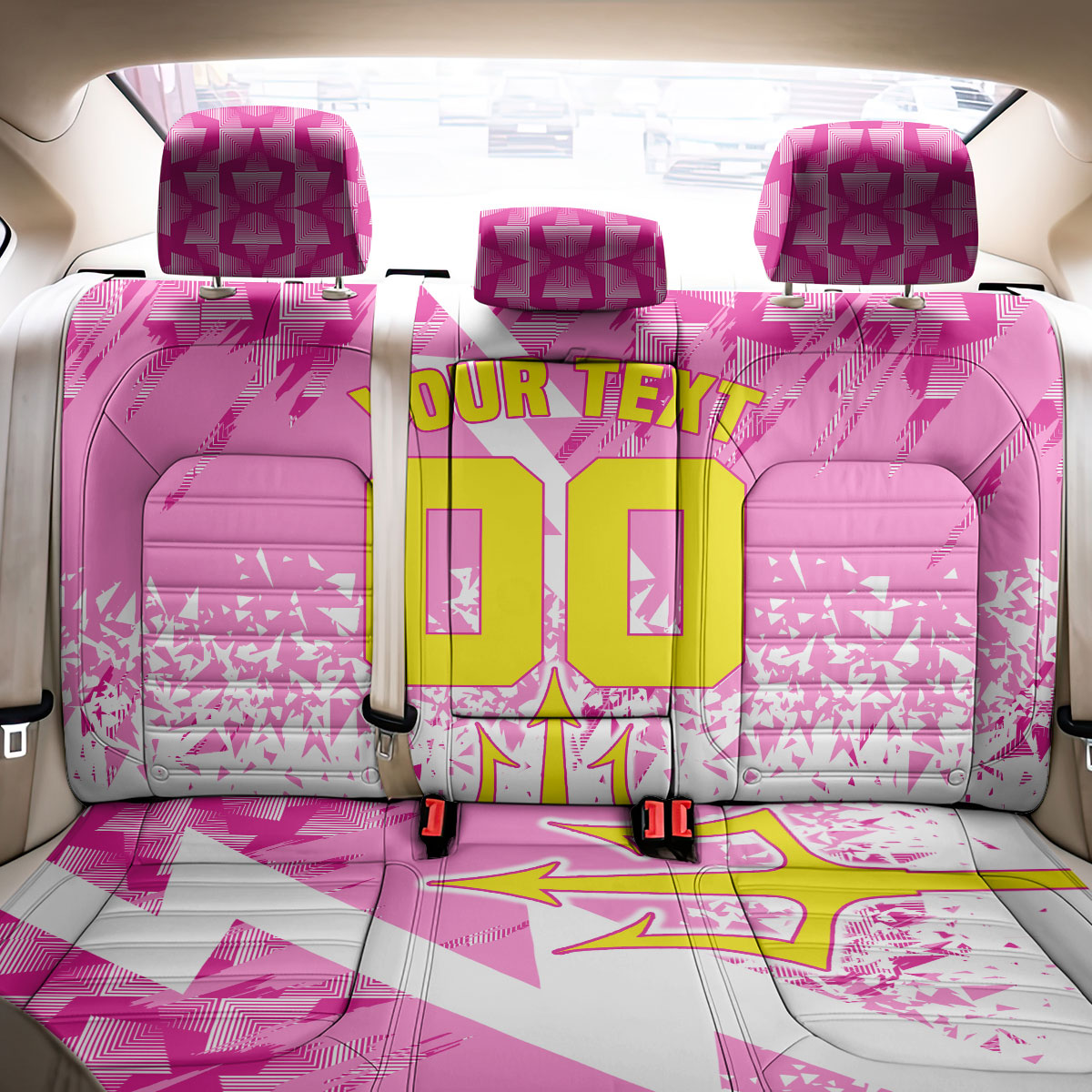 Personalized Barbados Tridents Cricket Back Car Seat Cover Trident Graphic Splash Pattern Caribbean Sport