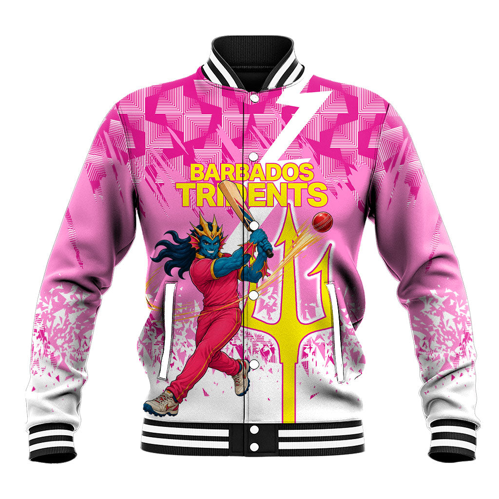 Personalized Barbados Tridents Cricket Baseball Jacket Trident Graphic Splash Pattern Caribbean Sport