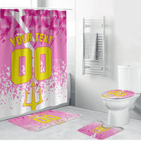 Personalized Barbados Tridents Cricket Bathroom Set Trident Graphic Splash Pattern Caribbean Sport