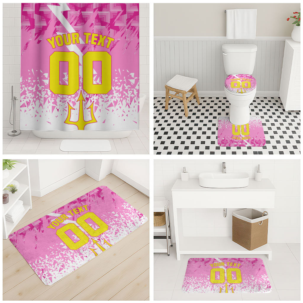 Personalized Barbados Tridents Cricket Bathroom Set Trident Graphic Splash Pattern Caribbean Sport