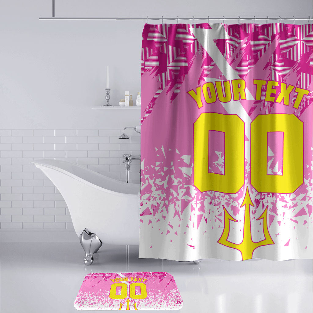 Personalized Barbados Tridents Cricket Bathroom Set Trident Graphic Splash Pattern Caribbean Sport