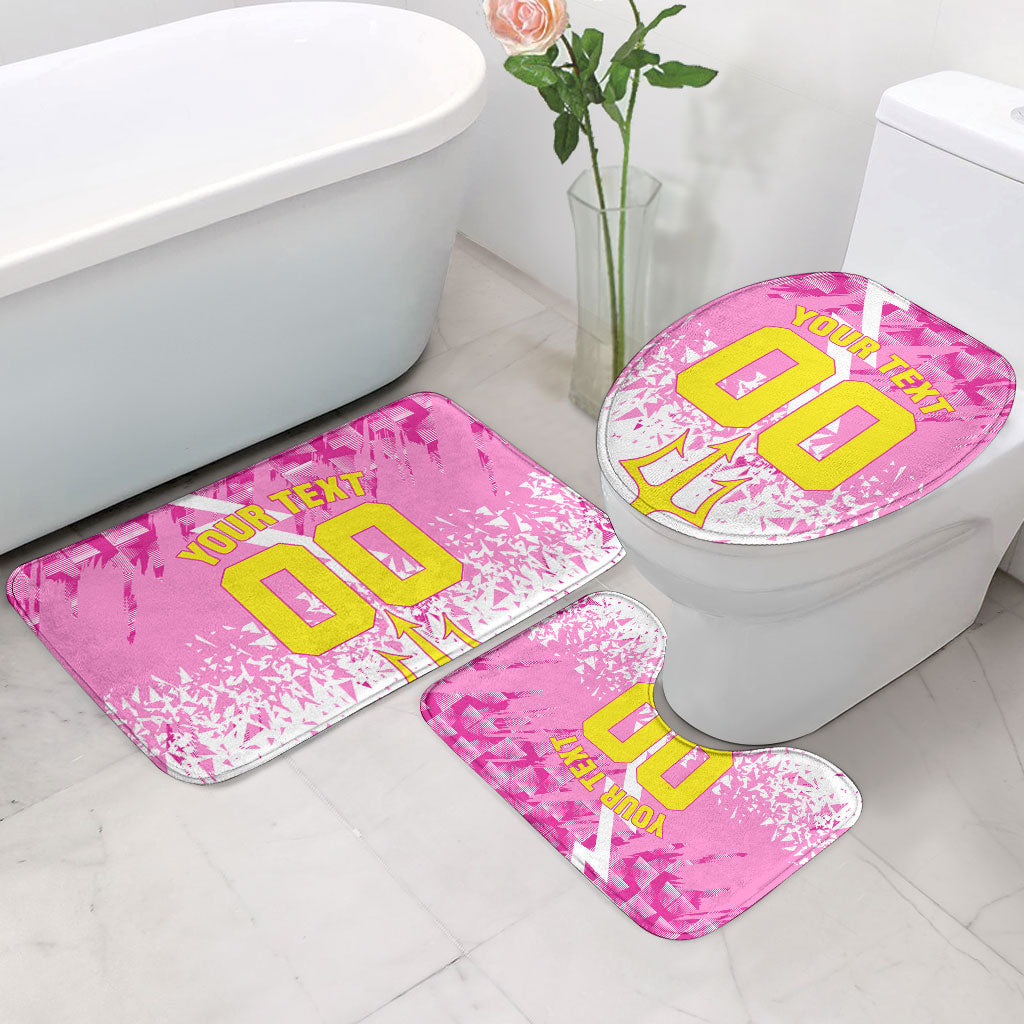 Personalized Barbados Tridents Cricket Bathroom Set Trident Graphic Splash Pattern Caribbean Sport