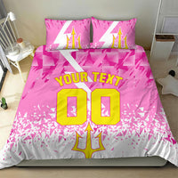 Personalized Barbados Tridents Cricket Bedding Set Trident Graphic Splash Pattern Caribbean Sport