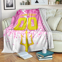 Personalized Barbados Tridents Cricket Blanket Trident Graphic Splash Pattern Caribbean Sport