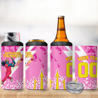 Personalized Barbados Tridents Cricket 4 in 1 Can Cooler Tumbler Trident Graphic Splash Pattern Caribbean Sport