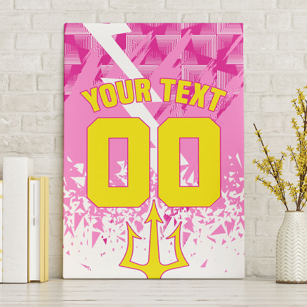 Personalized Barbados Tridents Cricket Canvas Wall Art Trident Graphic Splash Pattern Caribbean Sport