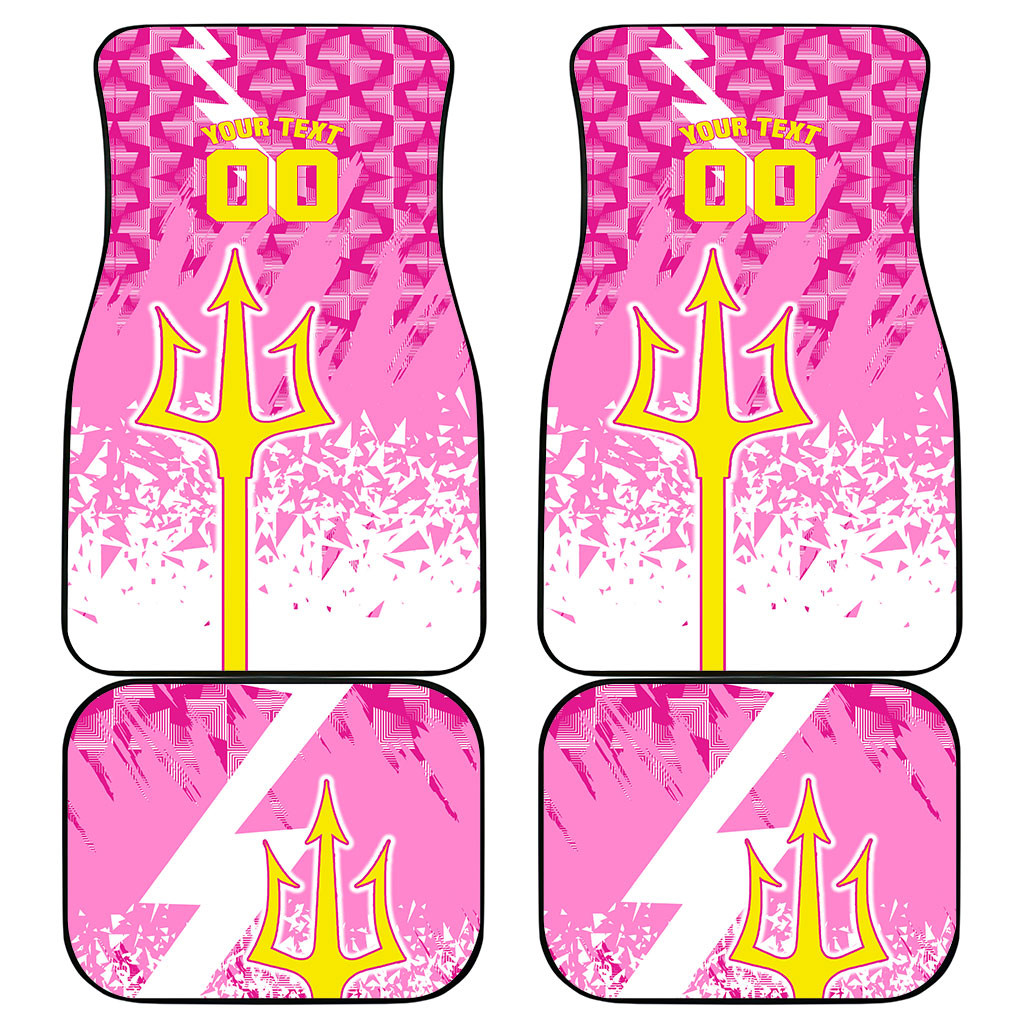 Personalized Barbados Tridents Cricket Car Mats Trident Graphic Splash Pattern Caribbean Sport