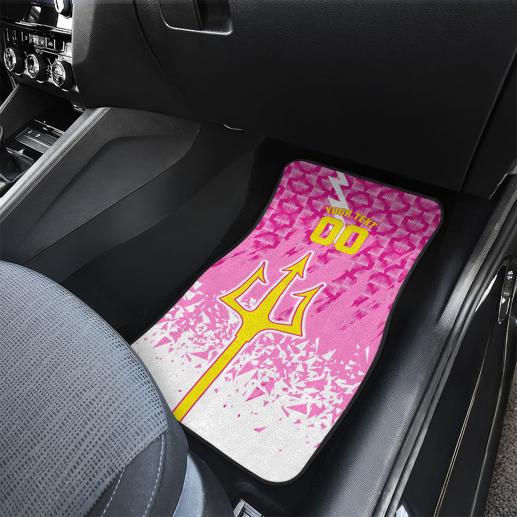 Personalized Barbados Tridents Cricket Car Mats Trident Graphic Splash Pattern Caribbean Sport