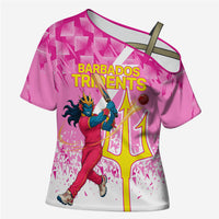 Personalized Barbados Tridents Cricket Cross Shoulder Shirt Trident Graphic Splash Pattern Caribbean Sport