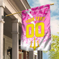 Personalized Barbados Tridents Cricket Garden Flag Trident Graphic Splash Pattern Caribbean Sport