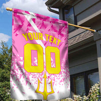 Personalized Barbados Tridents Cricket Garden Flag Trident Graphic Splash Pattern Caribbean Sport