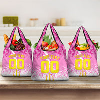 Personalized Barbados Tridents Cricket Grocery Bag Trident Graphic Splash Pattern Caribbean Sport