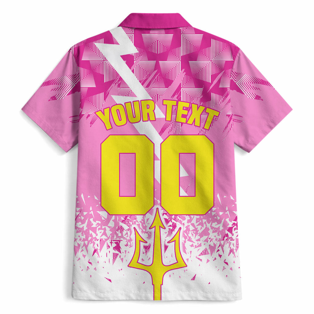 Personalized Barbados Tridents Cricket Hawaiian Shirt Trident Graphic Splash Pattern Caribbean Sport