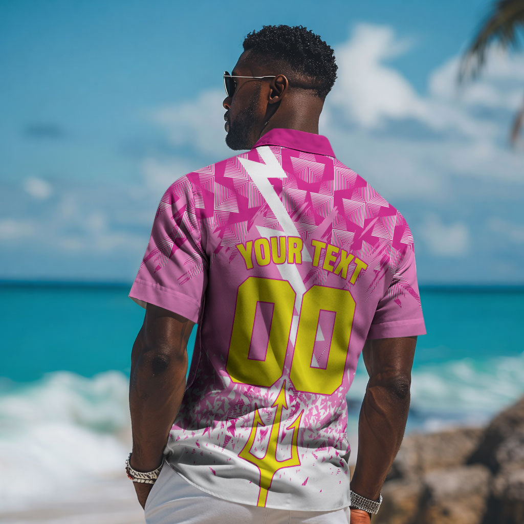 Personalized Barbados Tridents Cricket Hawaiian Shirt Trident Graphic Splash Pattern Caribbean Sport