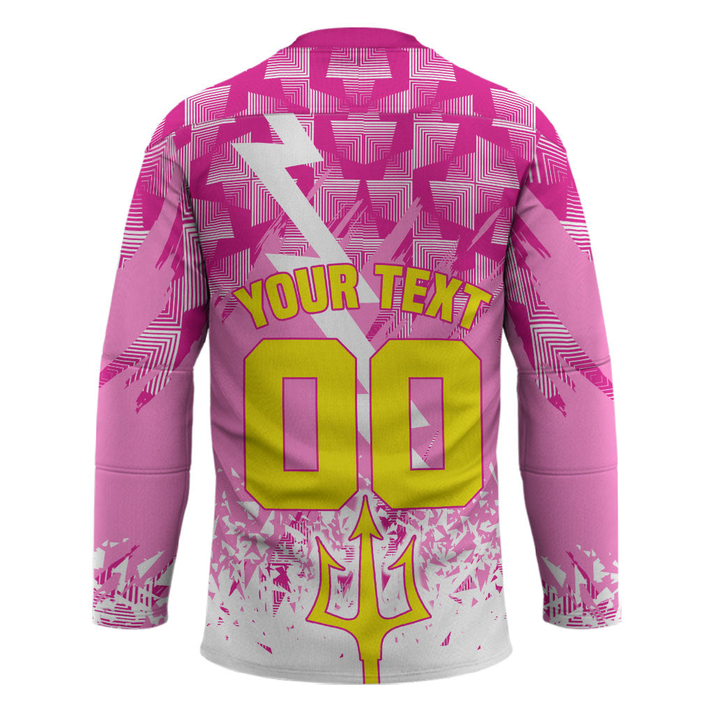 Personalized Barbados Tridents Cricket Hockey Jersey Trident Graphic Splash Pattern Caribbean Sport