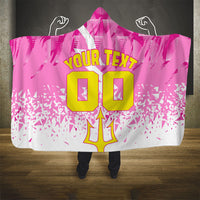 Personalized Barbados Tridents Cricket Hooded Blanket Trident Graphic Splash Pattern Caribbean Sport
