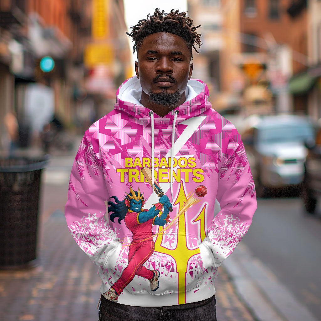 Personalized Barbados Tridents Cricket Hoodie Trident Graphic Splash Pattern Caribbean Sport