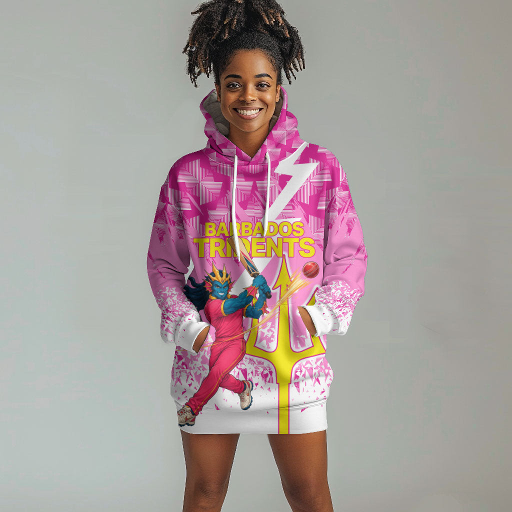 Personalized Barbados Tridents Cricket Hoodie Dress Trident Graphic Splash Pattern Caribbean Sport