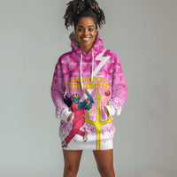 Personalized Barbados Tridents Cricket Hoodie Dress Trident Graphic Splash Pattern Caribbean Sport