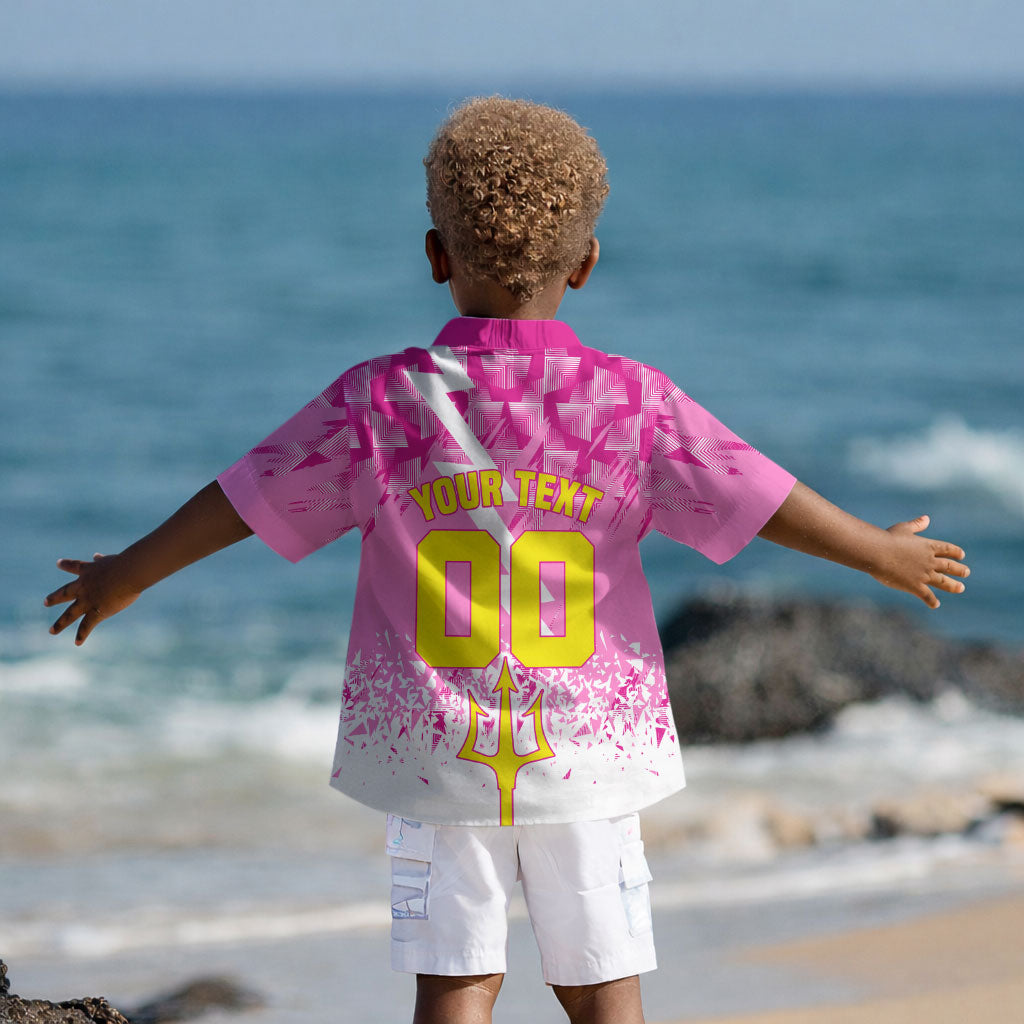 Personalized Barbados Tridents Cricket Kid Hawaiian Shirt Trident Graphic Splash Pattern Caribbean Sport