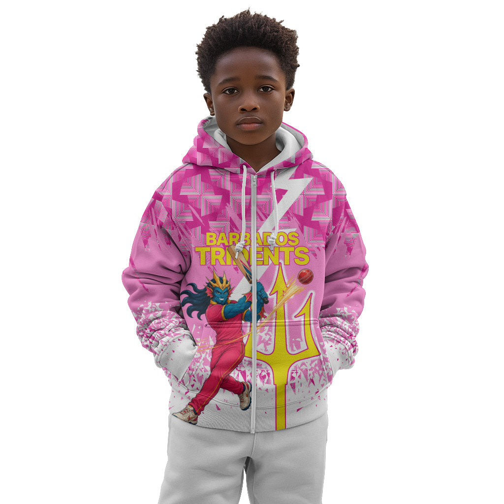 Personalized Barbados Tridents Cricket Kid Hoodie Trident Graphic Splash Pattern Caribbean Sport