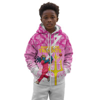 Personalized Barbados Tridents Cricket Kid Hoodie Trident Graphic Splash Pattern Caribbean Sport