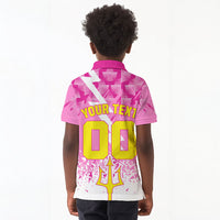 Personalized Barbados Tridents Cricket Kid Polo Shirt Trident Graphic Splash Pattern Caribbean Sport