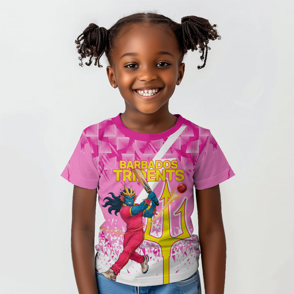 Personalized Barbados Tridents Cricket Kid T shirt Trident Graphic Splash Pattern Caribbean Sport