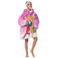 Personalized Barbados Tridents Cricket Kid Wearable Blanket Hoodie Trident Graphic Splash Pattern Caribbean Sport