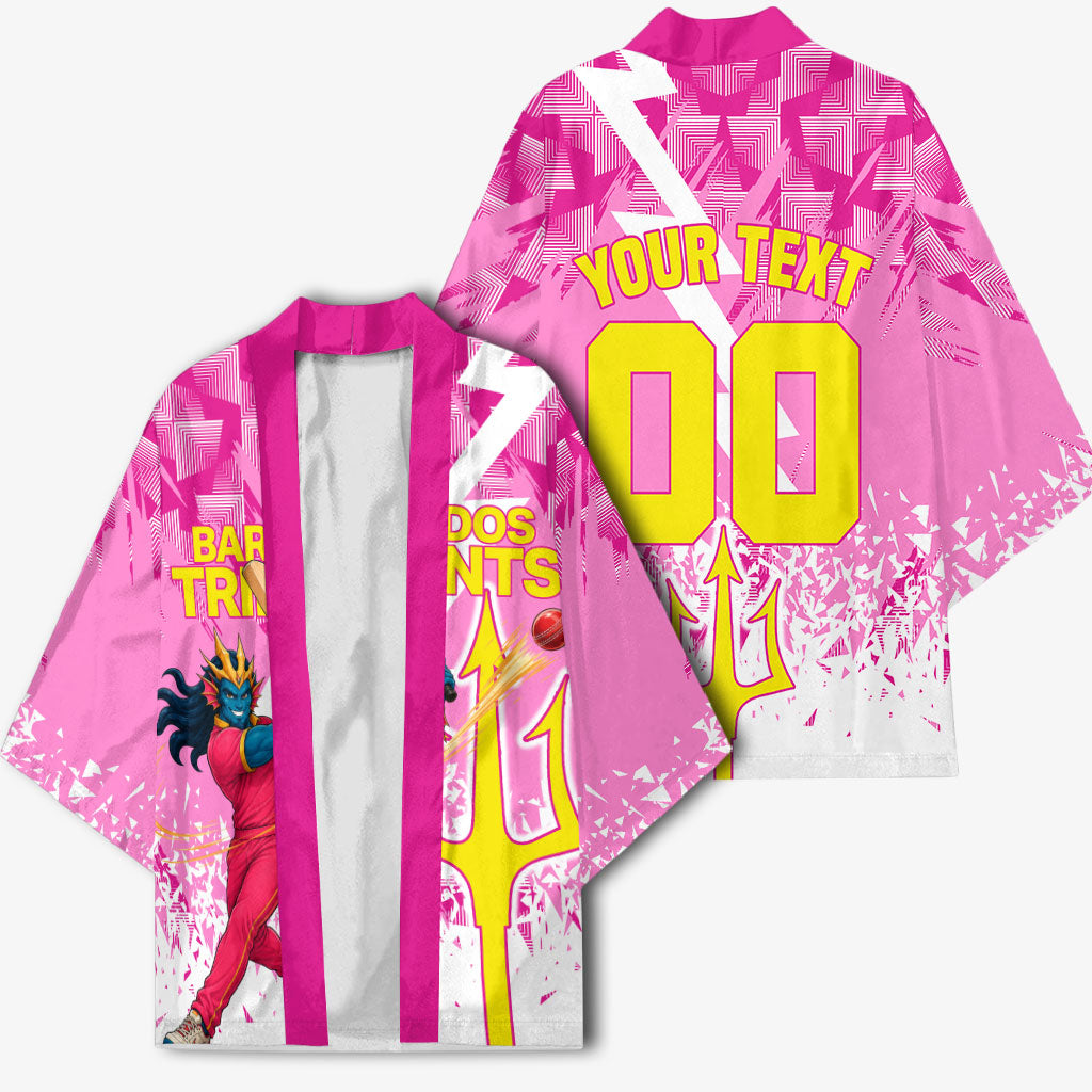 Personalized Barbados Tridents Cricket Kimono Trident Graphic Splash Pattern Caribbean Sport