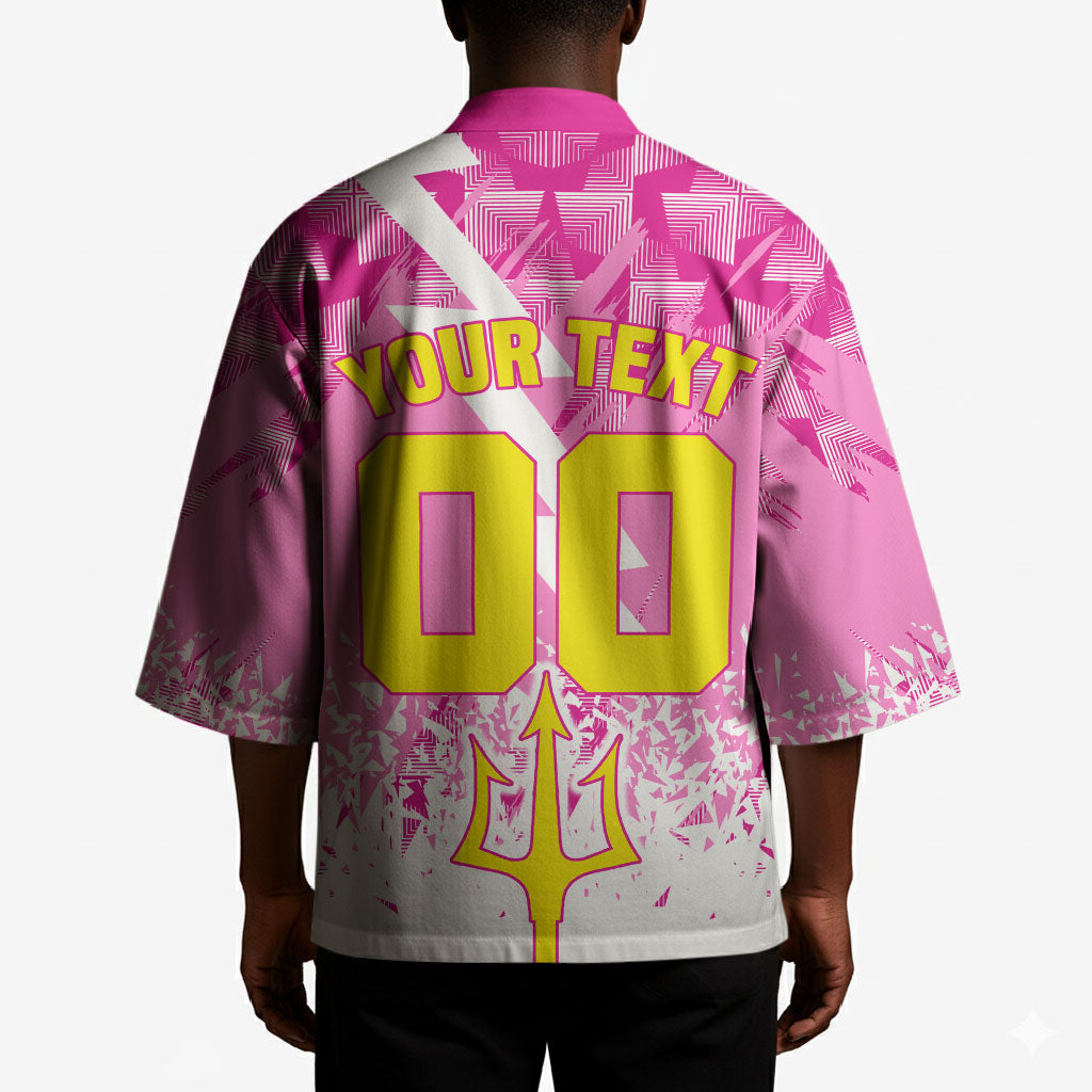 Personalized Barbados Tridents Cricket Kimono Trident Graphic Splash Pattern Caribbean Sport