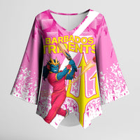 Personalized Barbados Tridents Cricket Kimono Sleeve Blouse Trident Graphic Splash Pattern Caribbean Sport