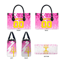 Personalized Barbados Tridents Cricket Leather Bag Trident Graphic Splash Pattern Caribbean Sport