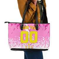 Personalized Barbados Tridents Cricket Leather Tote Bag Trident Graphic Splash Pattern Caribbean Sport