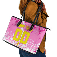 Personalized Barbados Tridents Cricket Leather Tote Bag Trident Graphic Splash Pattern Caribbean Sport