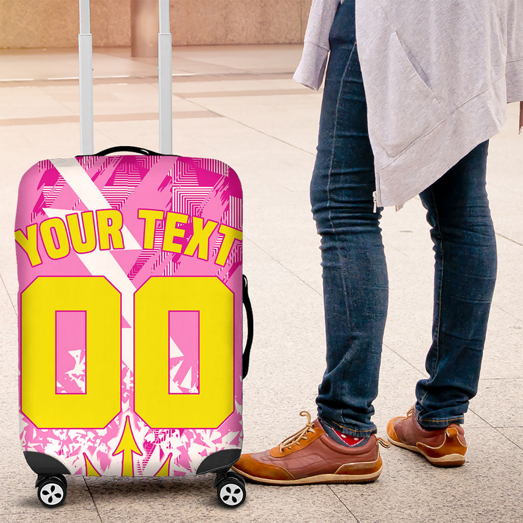 Personalized Barbados Tridents Cricket Luggage Cover Trident Graphic Splash Pattern Caribbean Sport