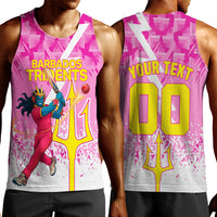 Personalized Barbados Tridents Cricket Men Tank Top Trident Graphic Splash Pattern Caribbean Sport