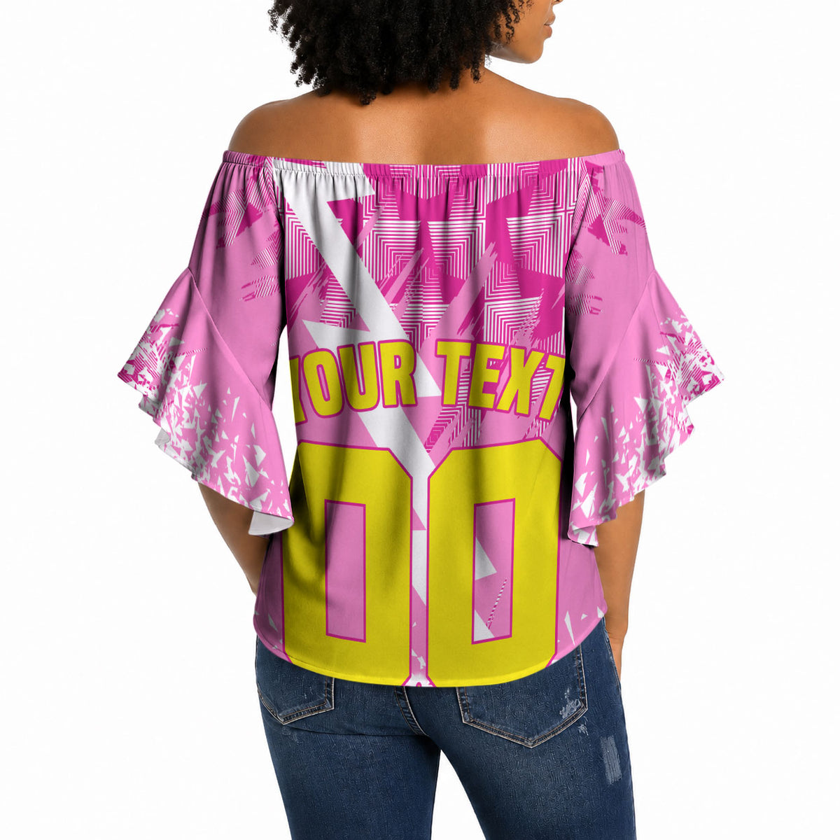 Personalized Barbados Tridents Cricket Off Shoulder Wrap Waist Top Trident Graphic Splash Pattern Caribbean Sport