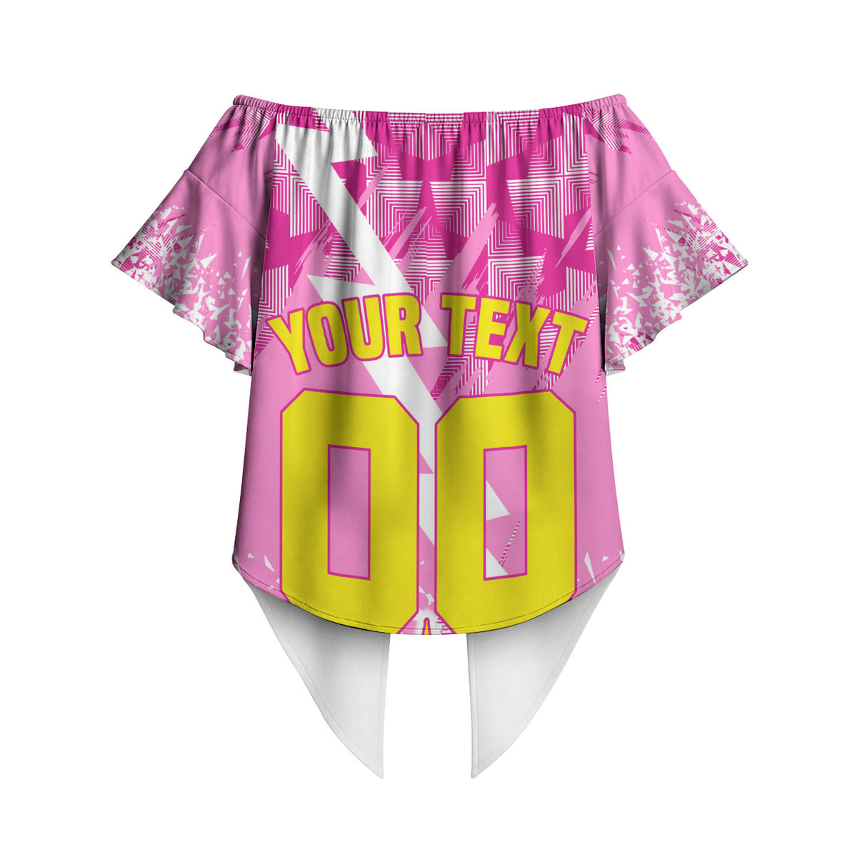 Personalized Barbados Tridents Cricket Off Shoulder Wrap Waist Top Trident Graphic Splash Pattern Caribbean Sport