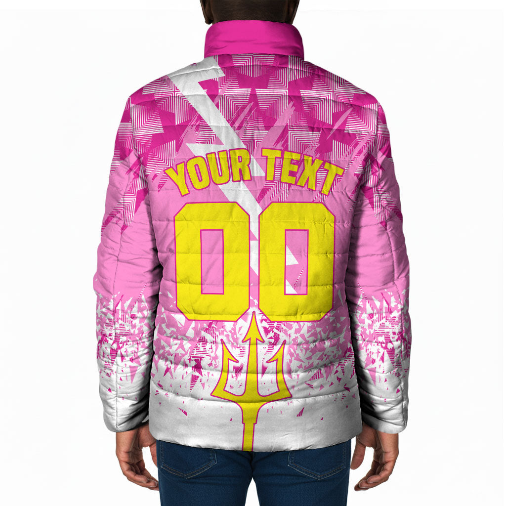 Personalized Barbados Tridents Cricket Padded Jacket Trident Graphic Splash Pattern Caribbean Sport