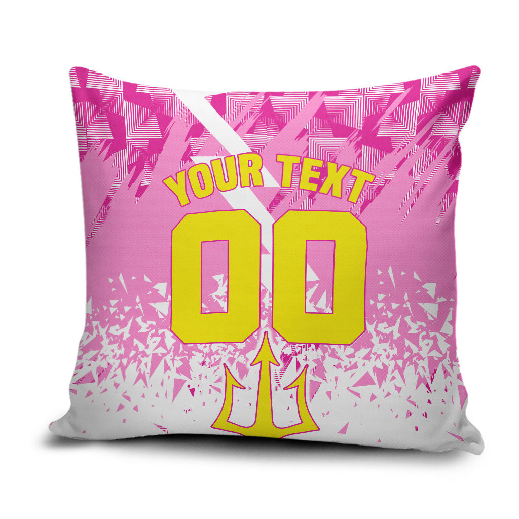 Personalized Barbados Tridents Cricket Pillow Cover Trident Graphic Splash Pattern Caribbean Sport