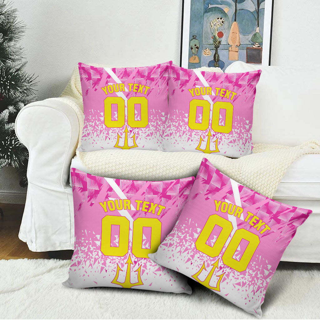 Personalized Barbados Tridents Cricket Pillow Cover Trident Graphic Splash Pattern Caribbean Sport